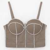 Amazon's best-selling diamond studded beaded suspender for wearing outside nightclub parties, tight fitting corset for wearing outside, sexy spicy girl bra