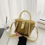 Summer transparent bag for women with large capacity, new fashionable jelly bag, trendy and textured single shoulder and mother crossbody bag