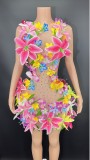 AliExpress Europe and America Cross border Hot Selling Sexy Flower Dress Nightclub Stage Performance Clothing Dress