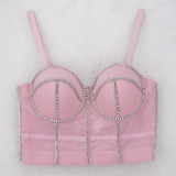 Amazon's best-selling diamond studded beaded suspender for wearing outside nightclub parties, tight fitting corset for wearing outside, sexy spicy girl bra