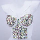 European and American vest style niche pure desire nightclub bra, nail beads, bright diamonds, spicy girl suspender, wearing holiday carnival top trend