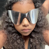 Kanye Y2K European and American integrated windproof sunglasses, men's personalized Instagram drawstring frameless sunglasses, women's trendy cross-border wholesale