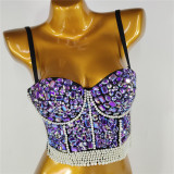 New cross-border women's clothing Amazon vest with diamond studded beaded top, wearing European and American tank tops for women
