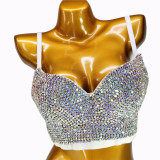 Women Diamond Crop Top Bra Underwear Tank Top Nightclub full diamond bra