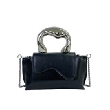 Wholesale of fashionable single shoulder women's bags with glossy PU, personalized and foreign style, hand-held small bags, chain, crossbody women's bags for foreign trade