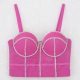 Amazon's best-selling diamond studded beaded suspender for wearing outside nightclub parties, tight fitting corset for wearing outside, sexy spicy girl bra