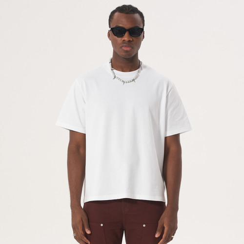 ETAI New Short Wide Pure Cotton Trendy Men's T-shirt with Logo Printed American Body Fit Short Sleeve Men's Sweatshirt