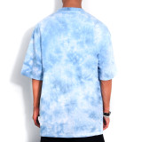 ETAI Trendy Brand | ins Fashion Tie Dyed Pattern Short sleeved T-shirt Youth Fashion Style Casual T-shirt