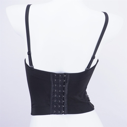 Pearl camisole vest for women to wear inside out, long shaped fishbone top, Dingzhu Nightclub Spicy Girl Shaping Chest