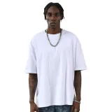 Customized high-quality heavyweight all cotton oversized men's t-shirt trendy brand pure cotton loose shoulder men's short sleeved T-shirt