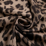 Leopard print sexy wrap buttocks fishtail skirt drag floor skirt, European and American new spring women's drape long skirt