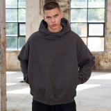 Trendy brand hoodie | Customized popular solid color heavyweight men's hoodie with plush pullover hoodie for men