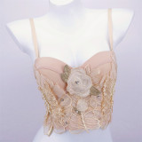 Flower shaped underwear with lace embroidery French style