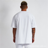 High quality heavyweight pure cotton oversize men's short sleeved T-shirt with cross-border trendy brand loose oversized men's T-shirt