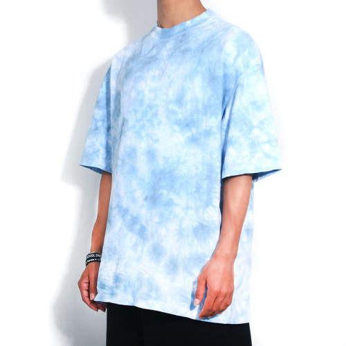 ETAI Trendy Brand | ins Fashion Tie Dyed Pattern Short sleeved T-shirt Youth Fashion Style Casual T-shirt