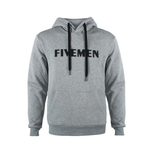 Fivemen high-end trendy brand plush pullover hoodie for winter wear, heavyweight cotton warm hoodie for men's hoodie