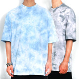 ETAI Trendy Brand | ins Fashion Tie Dyed Pattern Short sleeved T-shirt Youth Fashion Style Casual T-shirt