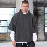 450g American Heavyweight Half Sleeves Retro Hoodie Men's Autumn/Winter New Products Washed Sweater Men's