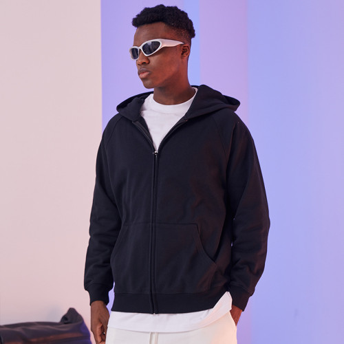Trendy brand hoodies | Fashionable pure cotton zippered men's hoodies, customized heavyweight hooded jackets, cross-border hoodies