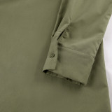 European and American fashion long sleeved shirts, cross-border splicing, contrasting colors, niche women's clothing, retro design, shirt skirt, women's clothing