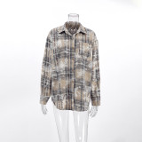 Spring new product pure cotton mid length niche design with checkered long sleeved shirts, cross-border fashion shirts, women's clothing