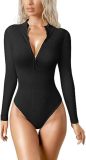 Bodysuit cross-border hot selling slim fit long sleeved zippered top from Europe and America, Amazon tight fitting women's jumpsuit