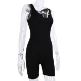 European and American style Amazon cross-border women's clothing AliExpress hot selling sexy sleeveless slim fit sports jumpsuit for women's summer