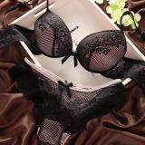 Special price clearance of European and American original single sexy lace comfortable underwear for women with steel hoop gathered bra and triangle pants set