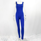 Amazon's best-selling cross-border women's clothing in Europe and America, popular square neckline sleeveless jumpsuit for foreign trade, tight fitting sleeveless jumpsuit for women