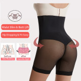 Cross border European and American body shaping pants with high waist and tight abdomen, lifting buttocks, shaping waist, leg beauty, anti glare safety pants, thin style