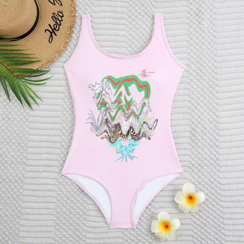 New European and American Cross border Trade One Piece Swimsuit, Female Tiger Print, Vacation Hot Spring Women's Swimsuit