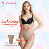 Cross border camisole body shaping jumpsuit with lace U-shaped upper support gathered in double layers for abdominal tightening, waist lifting, buttocks lifting, thong for body tightening
