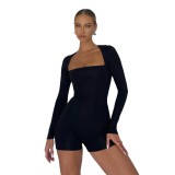 Foreign trade women's clothing, Amazon Temu, new sexy jumpsuit from Europe and America, fashionable spicy girl square neck jumpsuit