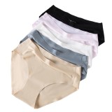 Special clearance cross-border European size women's ice silk seamless adhesive women's triangle pants cotton crotch underwear summer comfortable underwear