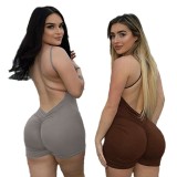 Spring and summer cross-border wholesale of women's clothing in Europe and America, Romper, hot selling, waist lifting and hip lifting fashion, slim fitting jumpsuit shorts for women