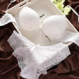 Special price clearance of European and American original single sexy lace comfortable underwear for women with steel hoop gathered bra and triangle pants set