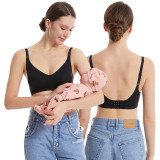 Light Luxury Pregnant Women's Underwear with No Traces, No Steel Rings, Breastfeeding Bra Gathered, Folded, Comfortable, and Detachable Breast Pads After Closing the Side Breast