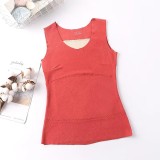 Winter New Warm Underwear Women's Double sided Brushed and Velvet Double Layer Thickened Slim Fit Bottom Warm Tank Top