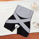Kaka's new high waisted, buttocks lifted, and thin flat corner pants with cross tucking, non curling edges, and high elastic leggings