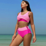 New swimwear women's European and American Instagram style sexy high waisted quick drying bikini manufacturer wholesale
