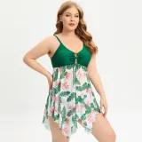 New European and American cross-border oversized women's swimwear conservative square angle swimwear split bikini swimwear wholesale in stock