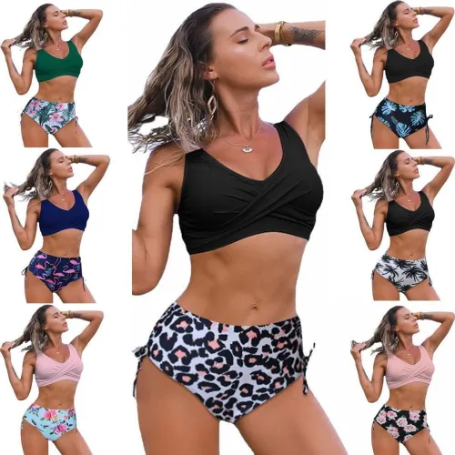New European and American swimwear women's cross-border sexy split bikini swimwear spot wholesale ins style bikini