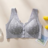 Hot selling middle-aged and elderly front open button underwear for mothers, thin autumn and winter without steel ring bra style nursing bra for women