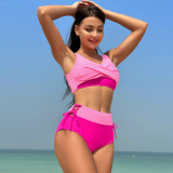 New swimwear women's European and American Instagram style sexy high waisted quick drying bikini manufacturer wholesale