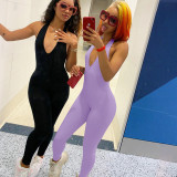Foreign trade women's clothing eaby Amazon Temu independent station new hanging neck tight backless sports jumpsuit for women