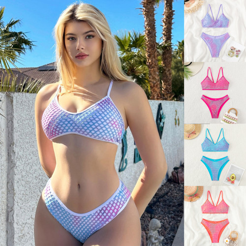 New European and American swimwear women's cross-border sexy grid bikini swimwear ins wind beach bikini wholesale