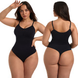 Cross border hot selling seamless body shaping jumpsuit with tight abdomen and buttocks, large size thong, triangle pants, suspender, tight fitting corset