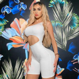 European and American EABY AliExpress Independent Station Hot selling Sexy Tight High Waist Asymmetric Sports jumpsuit for Women