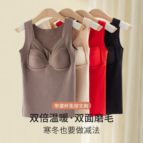 Manufacturer's direct sales of new warm vest with added fat and enlarged lace suspender for belly tightening underwear, thickened and sexy base coat for women