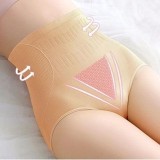 Spring and summer seamless high waisted underwear for women with buttocks lifting and belly tightening, large size underwear for women
